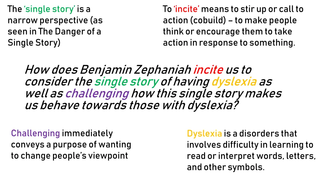 the single story is a narrow perspective as seen