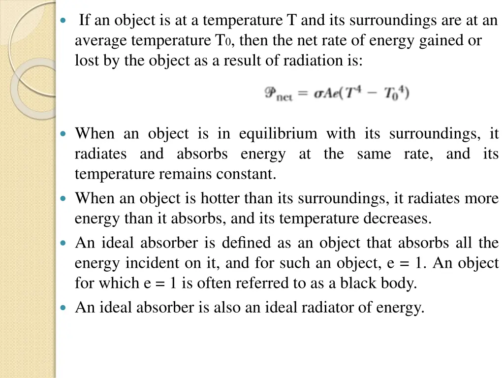 if an object is at a temperature
