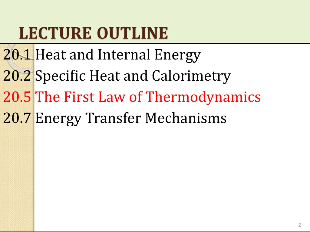 lecture outline 20 1 heat and internal energy