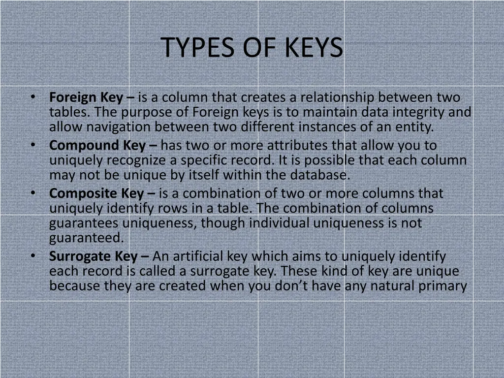 types of keys 2