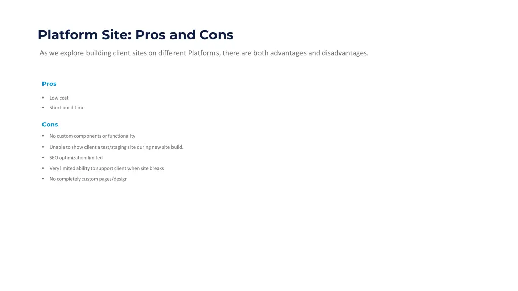 platform site pros and cons