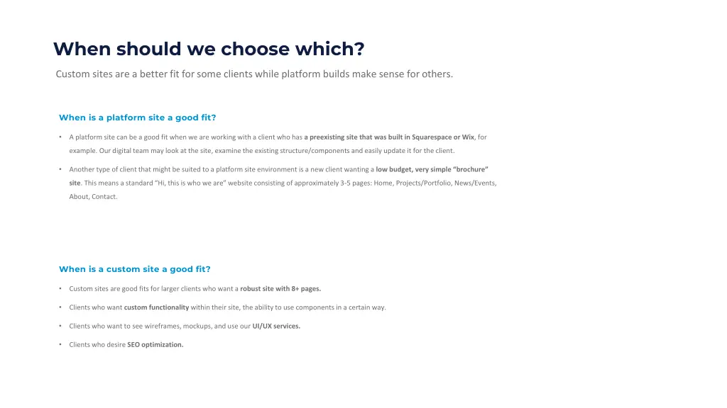 when should we choose which