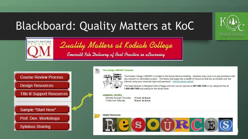blackboard quality matters at koc 1