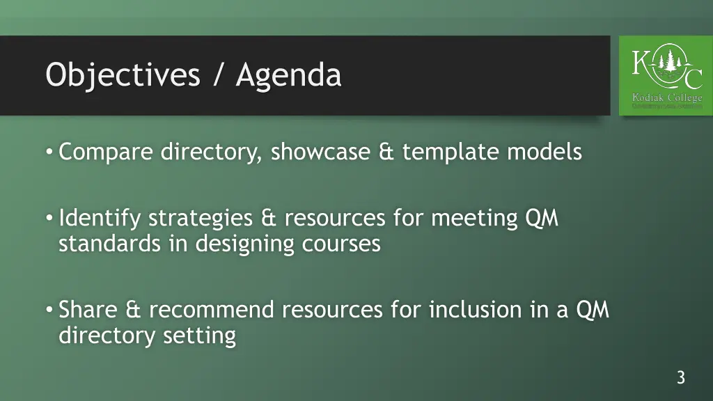 objectives agenda