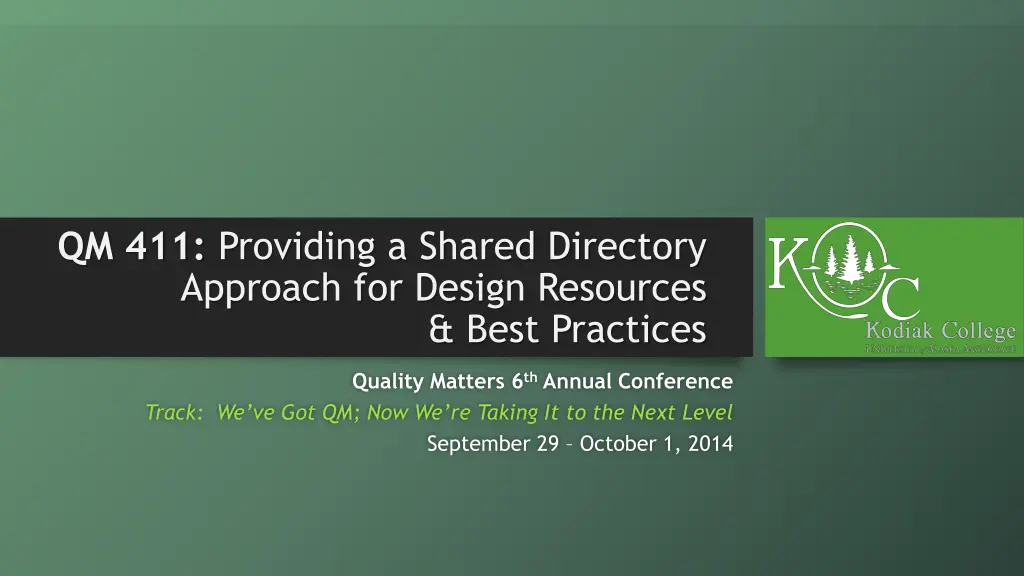 qm 411 providing a shared directory approach