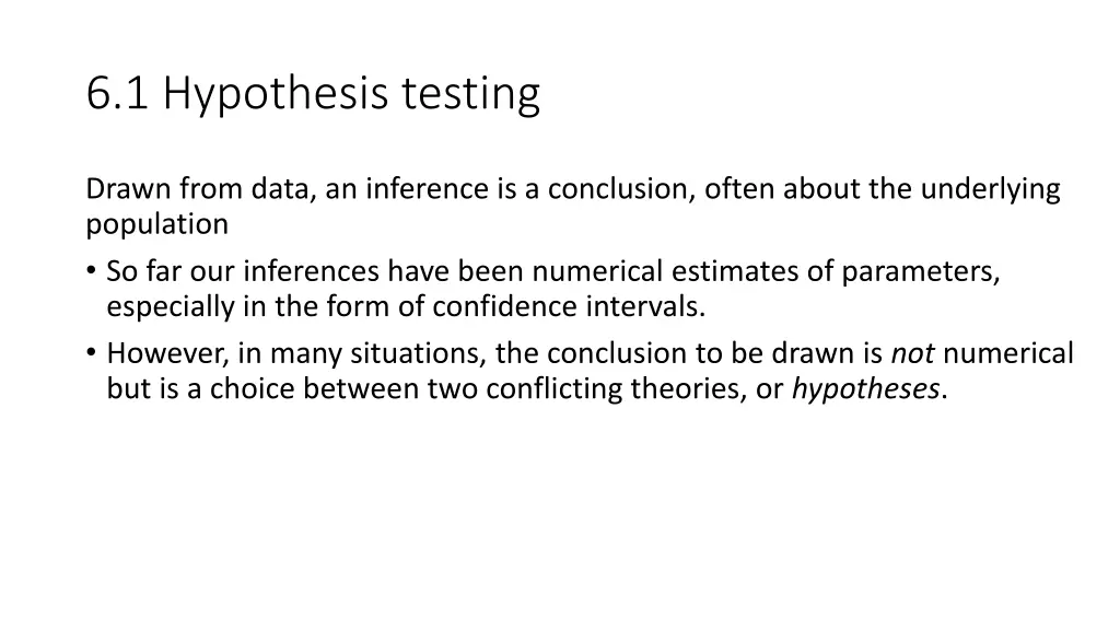 6 1 hypothesis testing