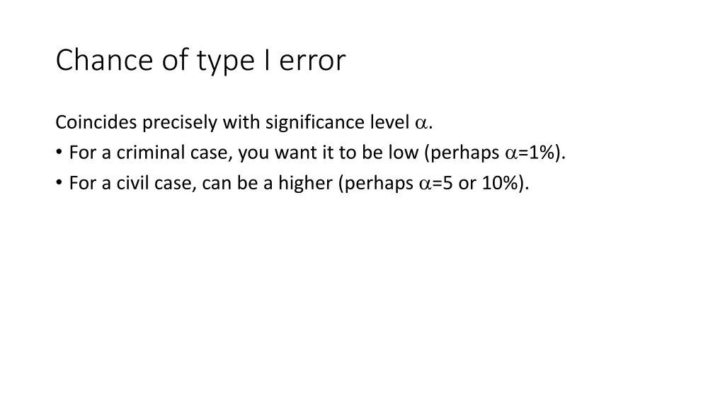 chance of type i error
