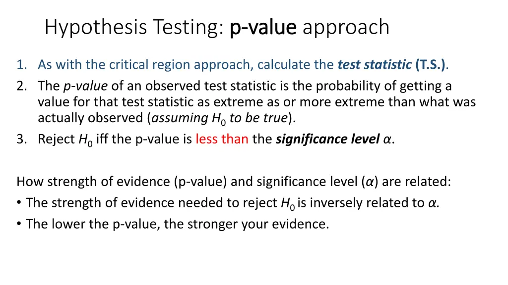 hypothesis testing p p value