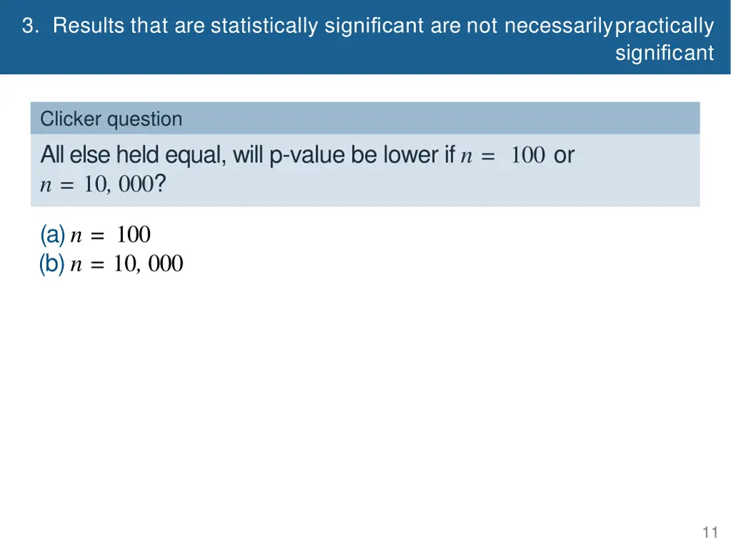 3 results that are statistically significant
