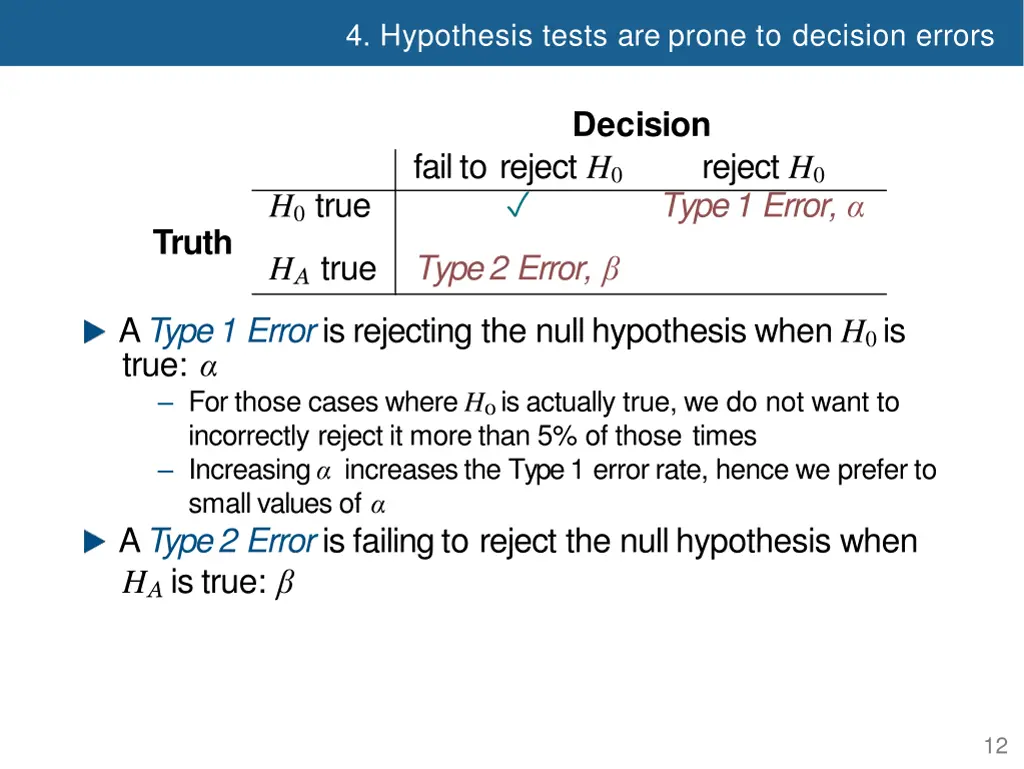 4 hypothesis tests are prone to decision errors 4