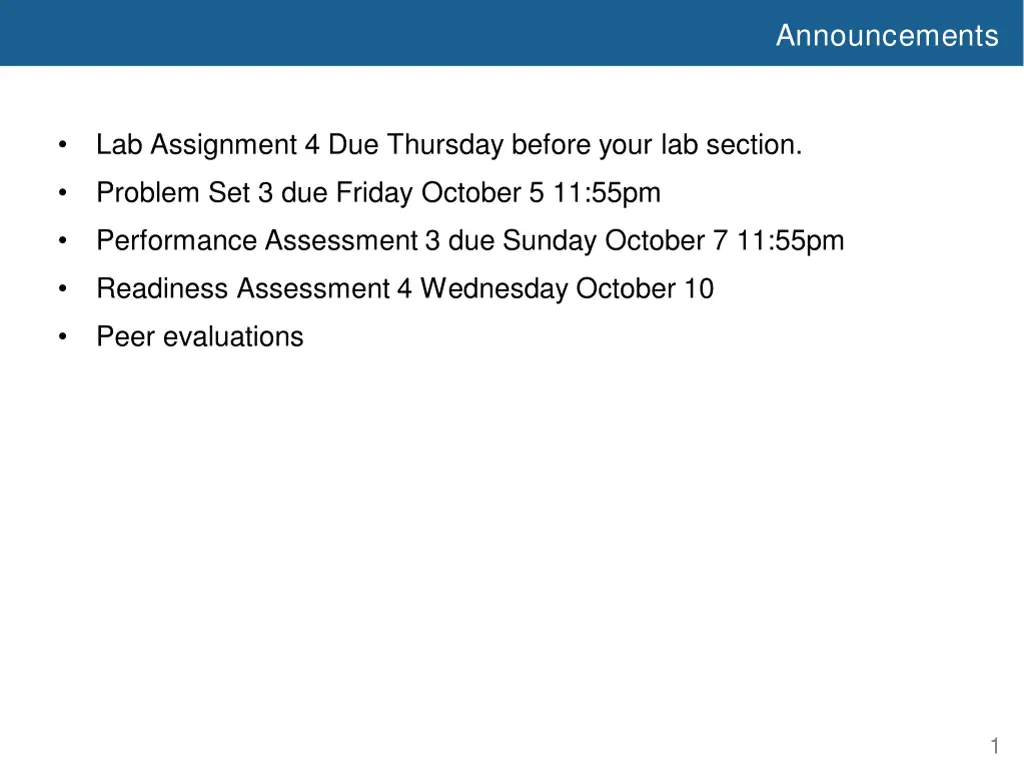 announcements