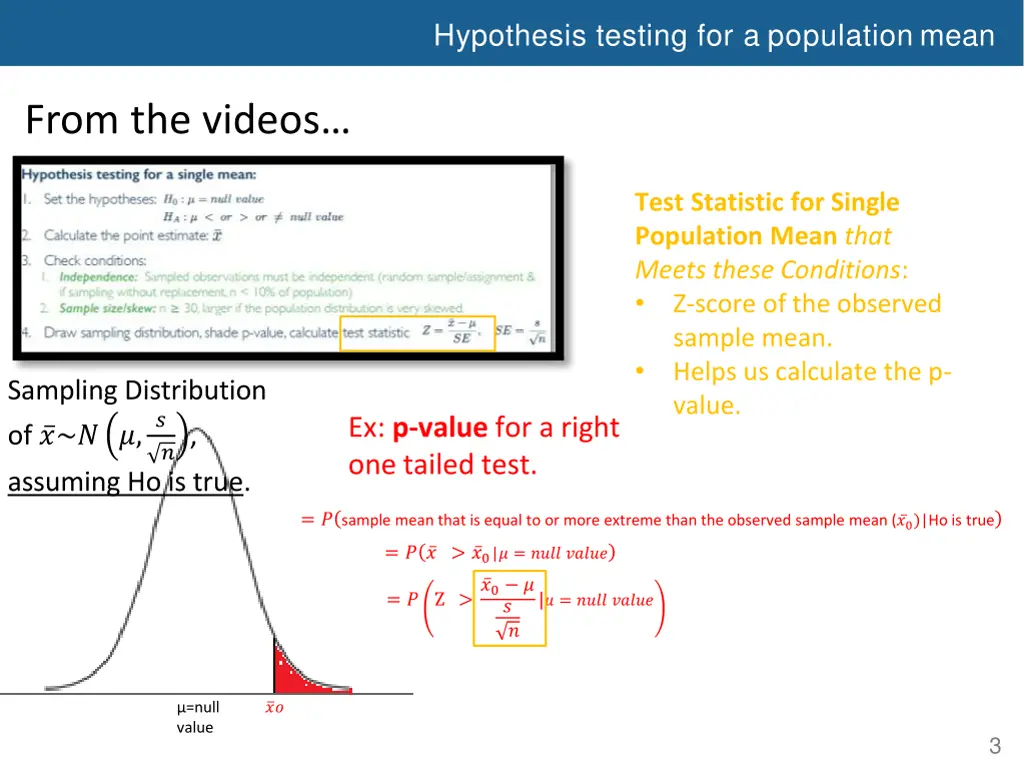 hypothesis testing for a population mean 6