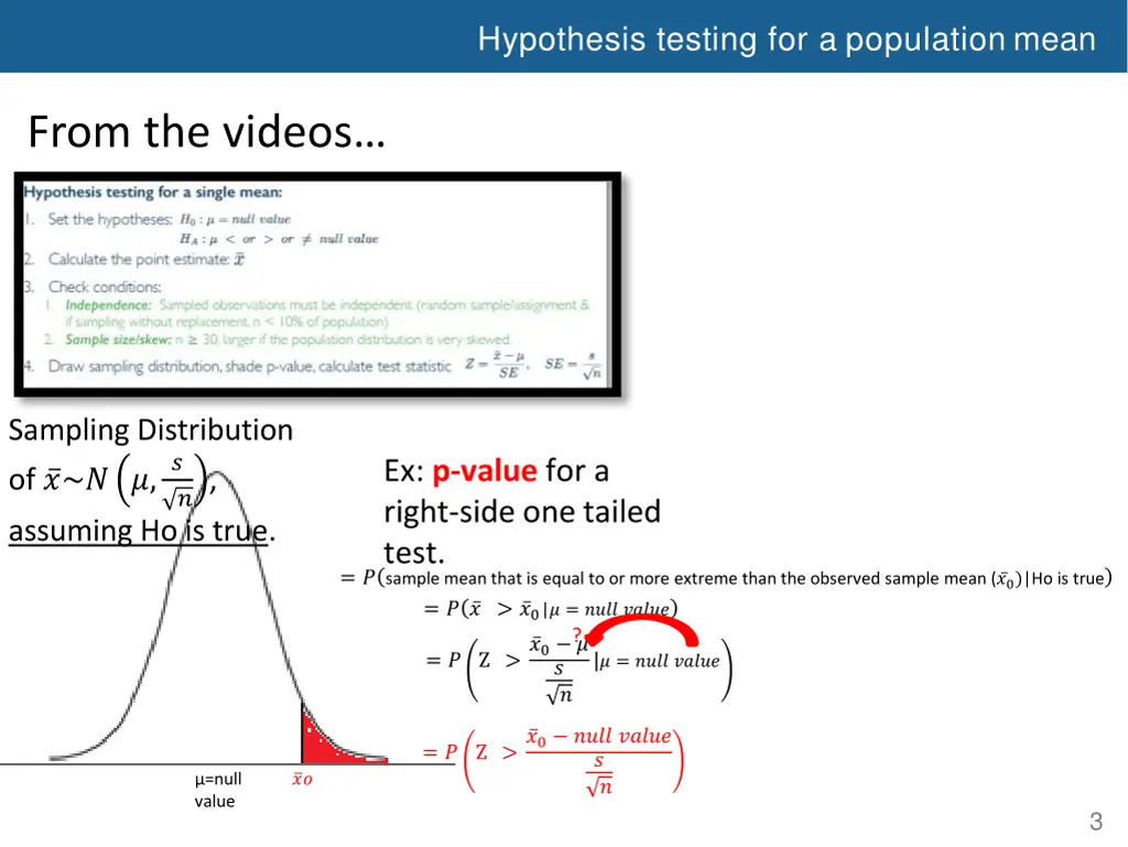 hypothesis testing for a population mean 7