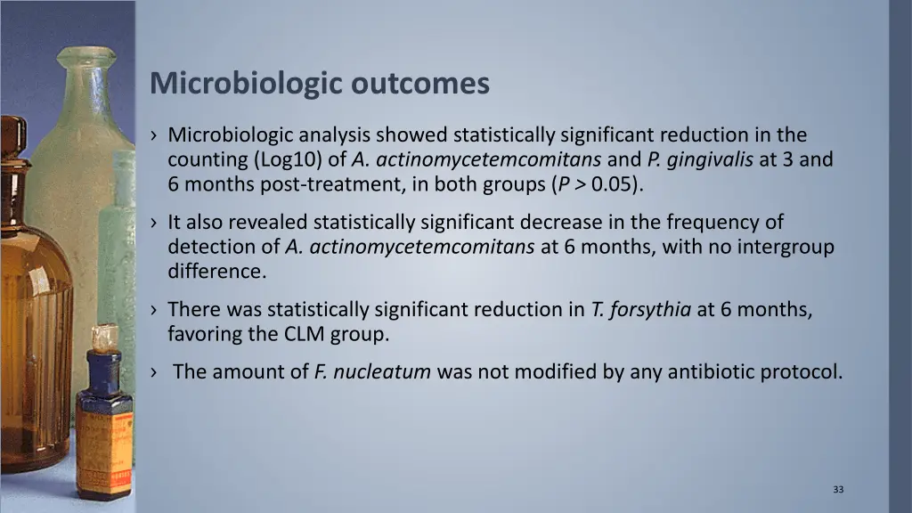 microbiologic outcomes