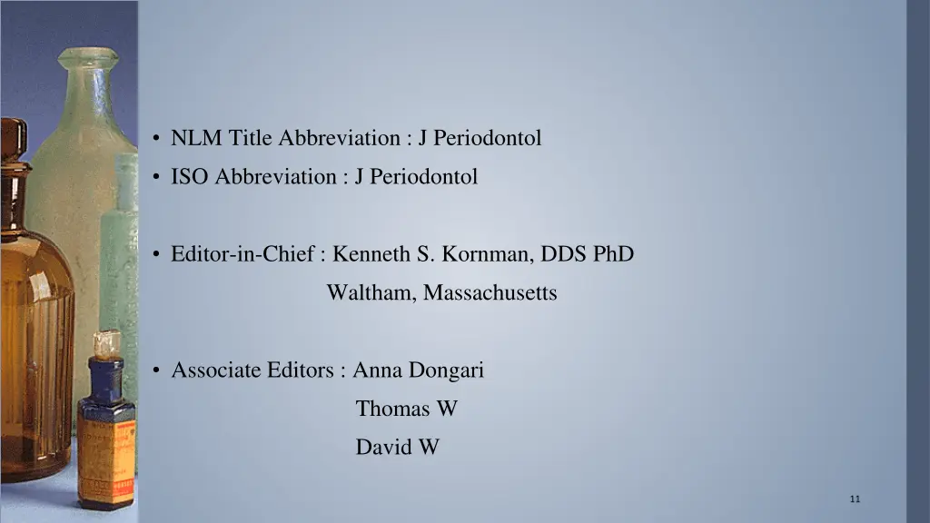 nlm title abbreviation j periodontol