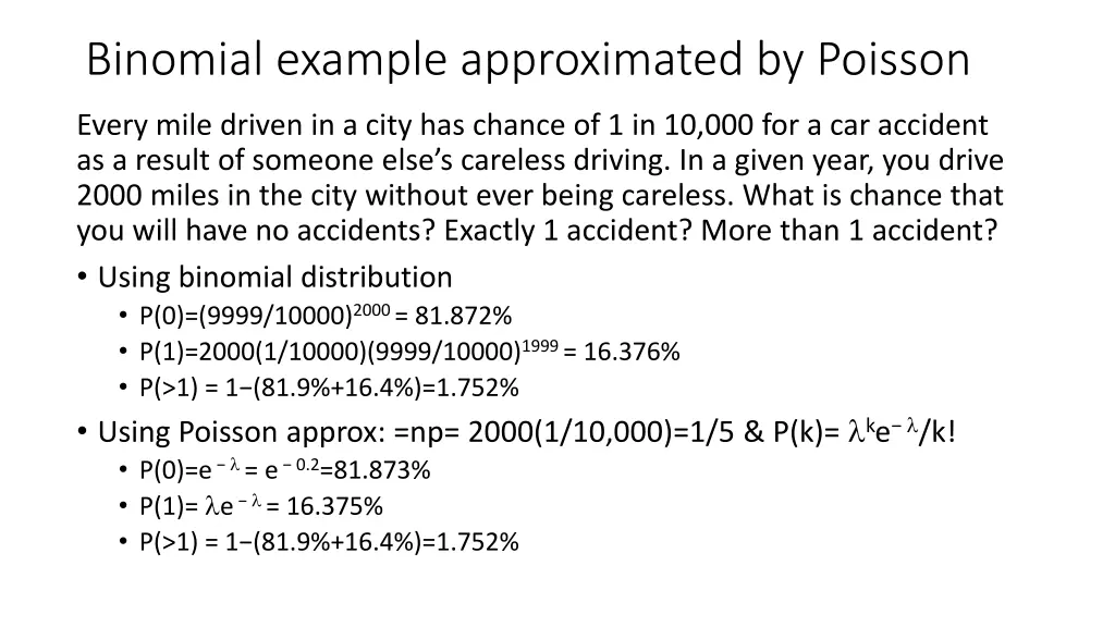 binomial example approximated by poisson