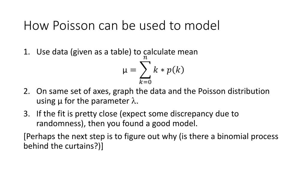 how poisson can be used to model