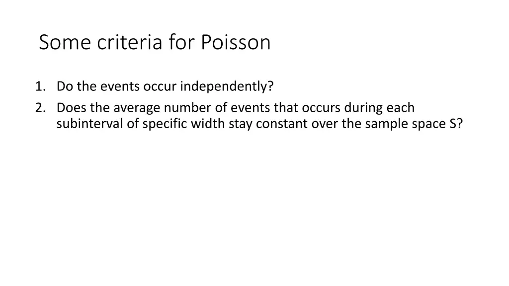 some criteria for poisson
