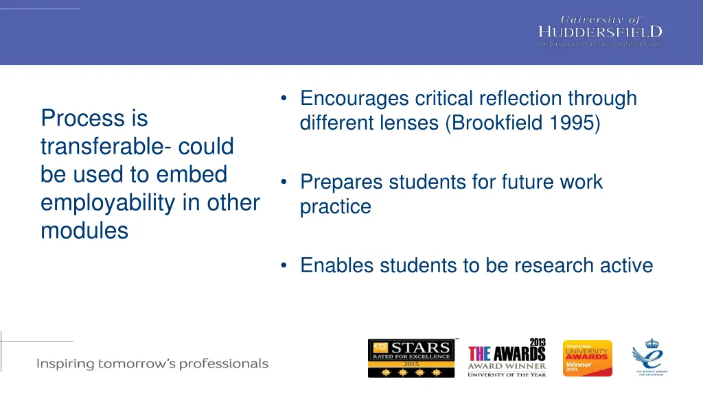 encourages critical reflection through different