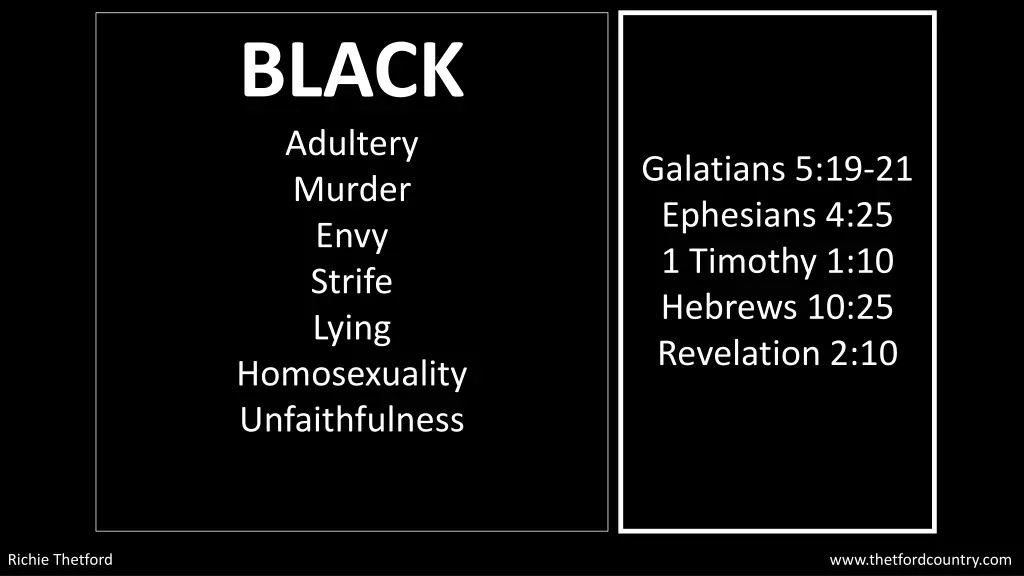 black adultery murder envy strife lying 1