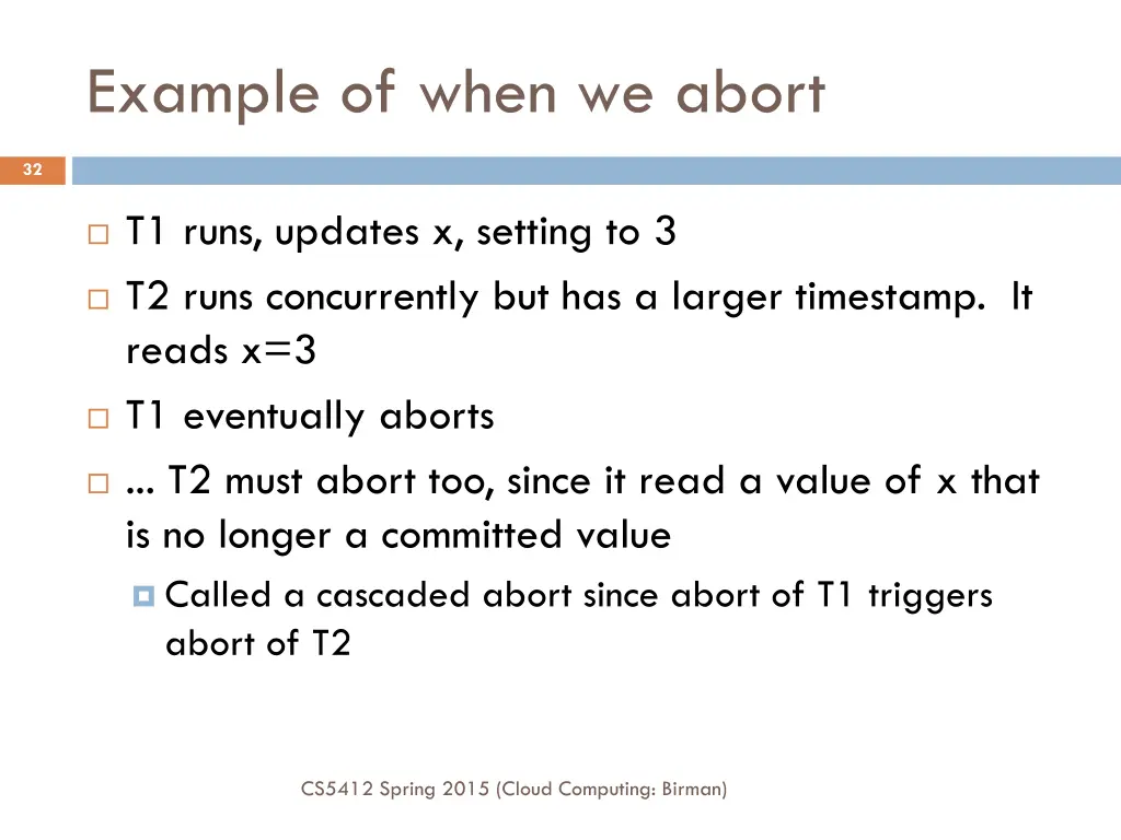 example of when we abort