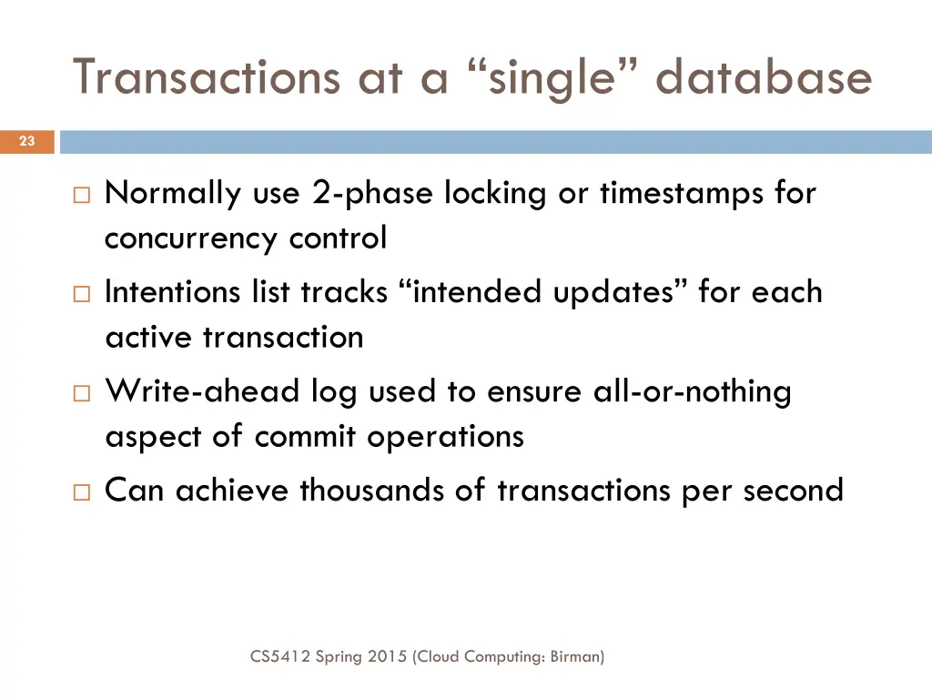 transactions at a single database