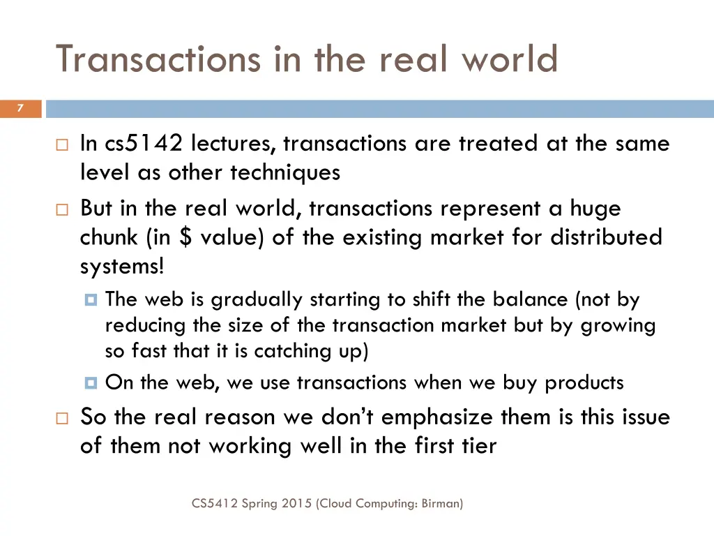 transactions in the real world