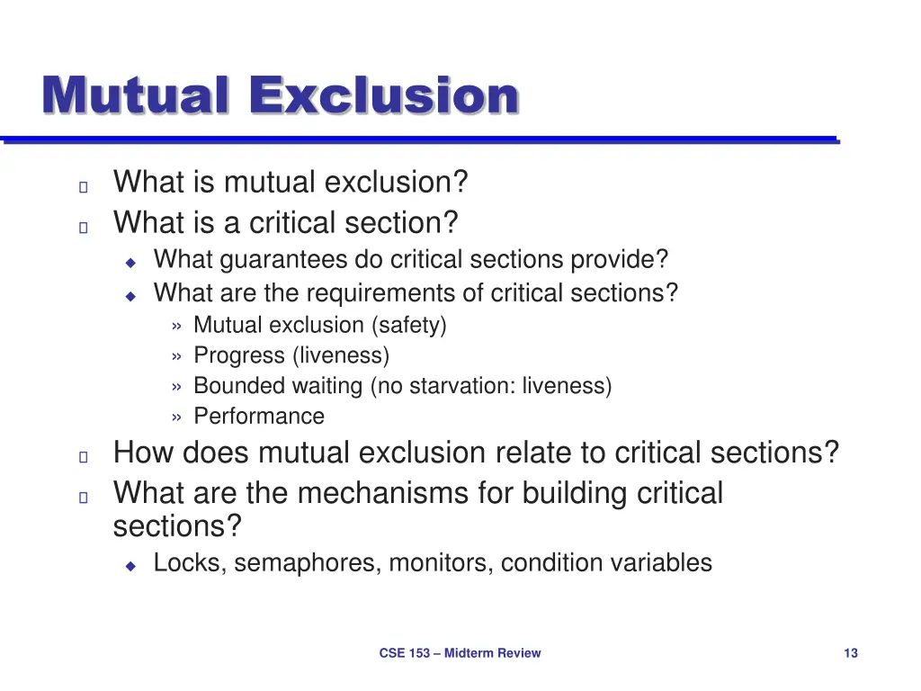 mutual exclusion