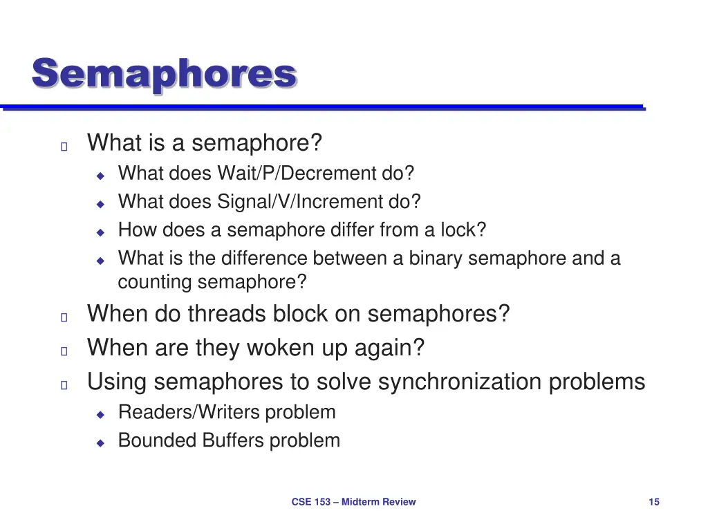 semaphores