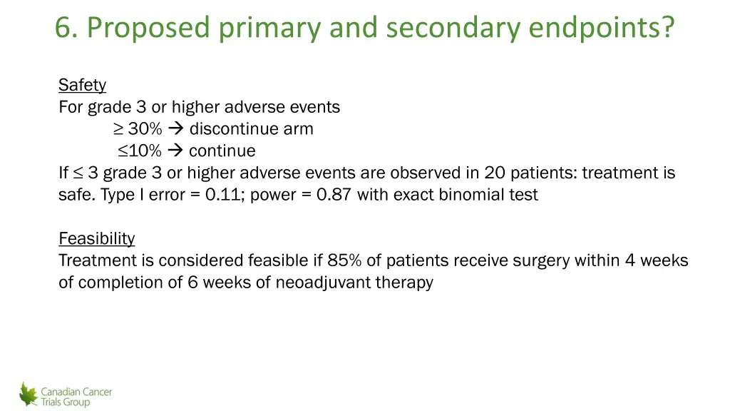 6 proposed primary and secondary endpoints 2