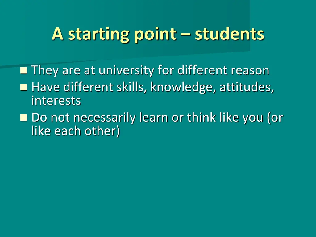 a starting point students