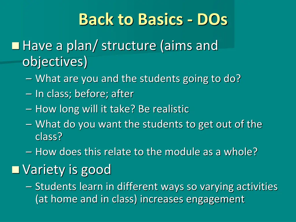 back to basics dos