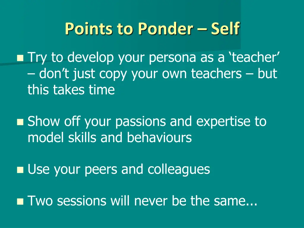 points to ponder self