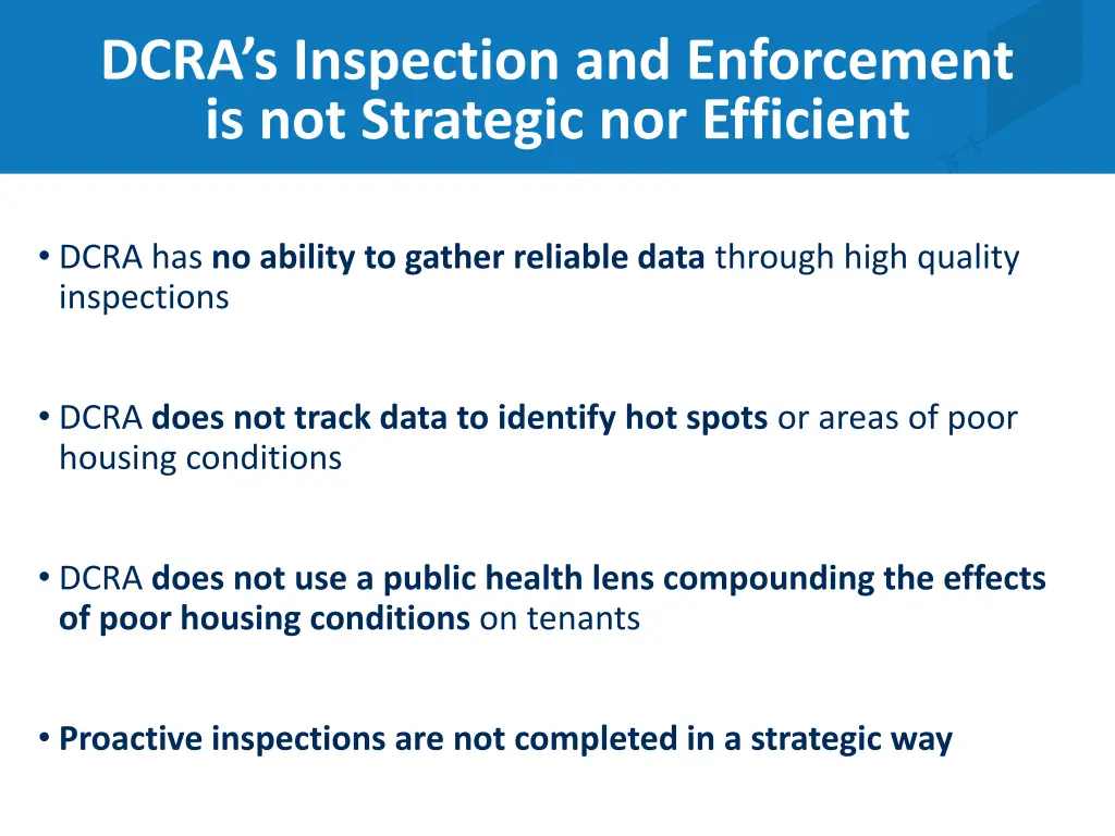 dcra s inspection and enforcement