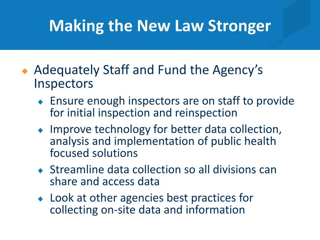making the new law stronger 1