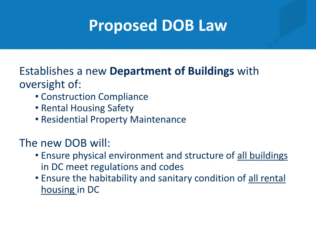 proposed dob law