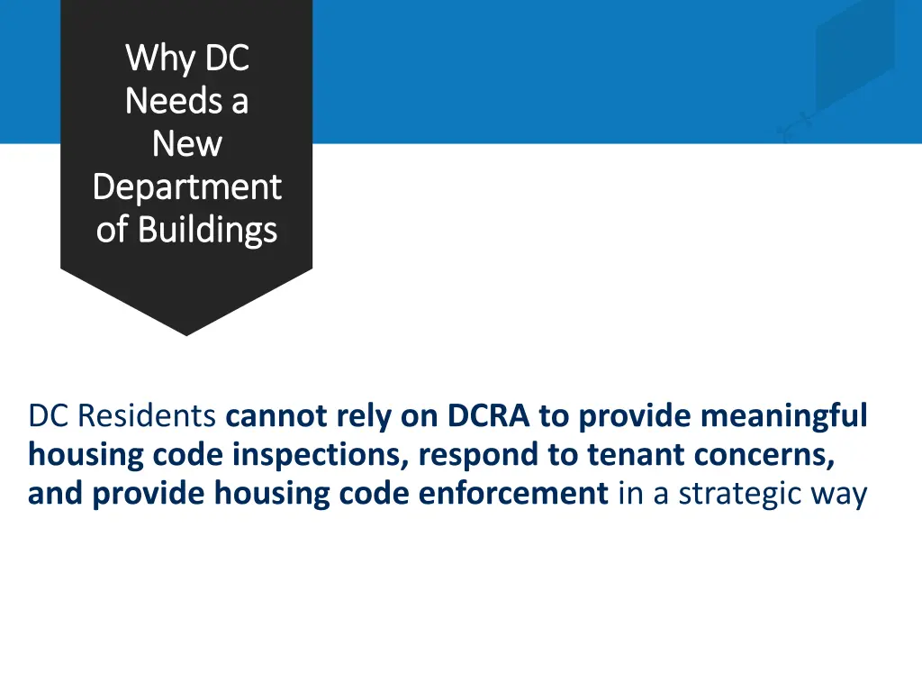 why dc why dc needs a needs a new new department