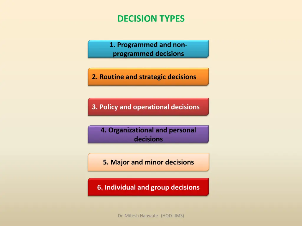 decision types