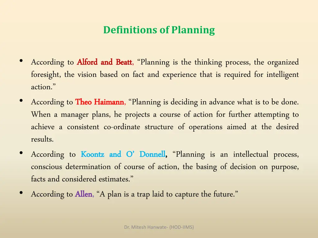 definitions of planning