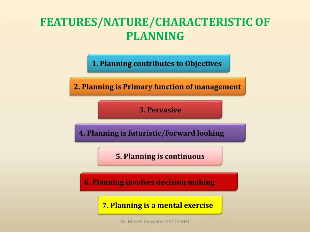features nature characteristic of planning