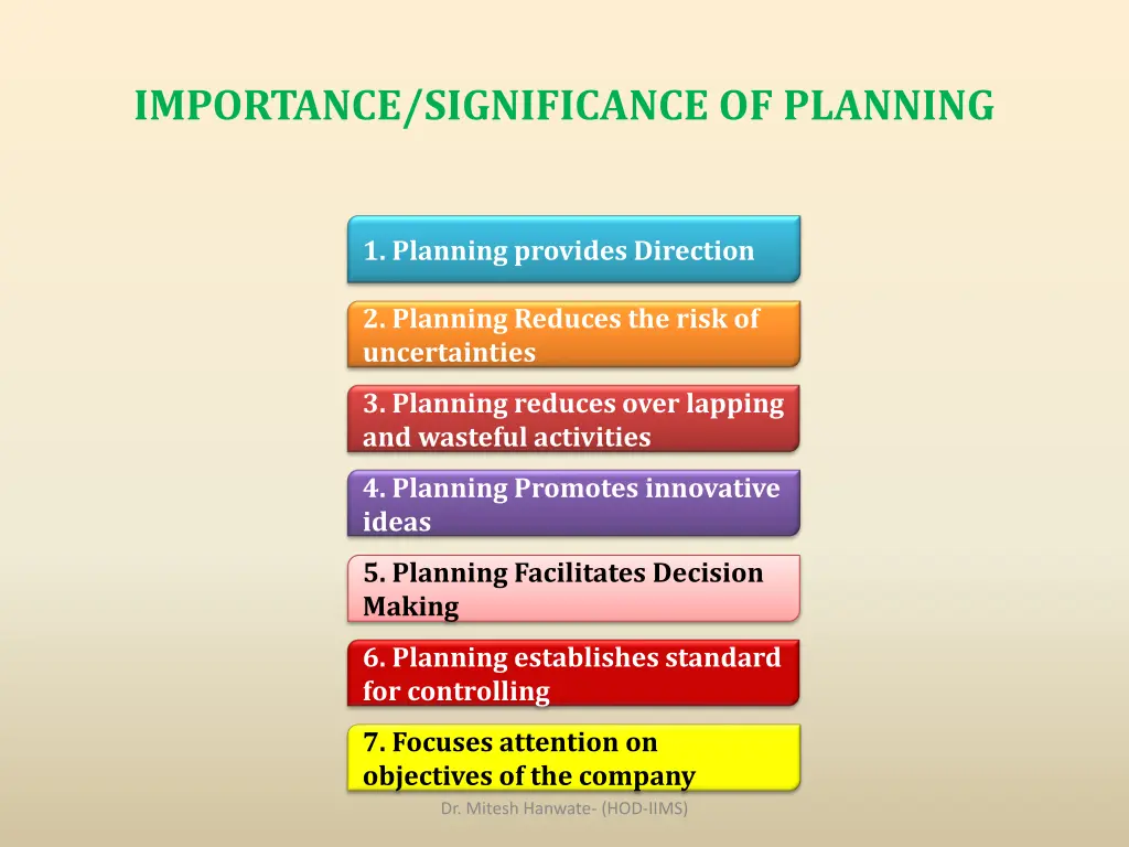 importance significance of planning