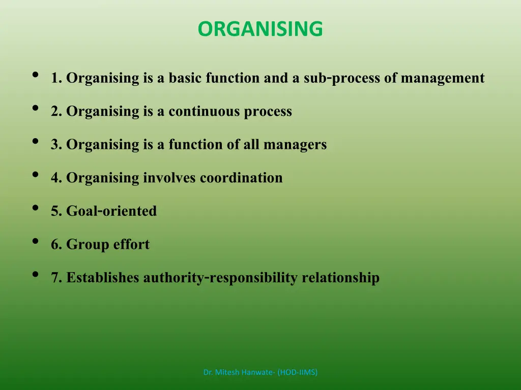 organising
