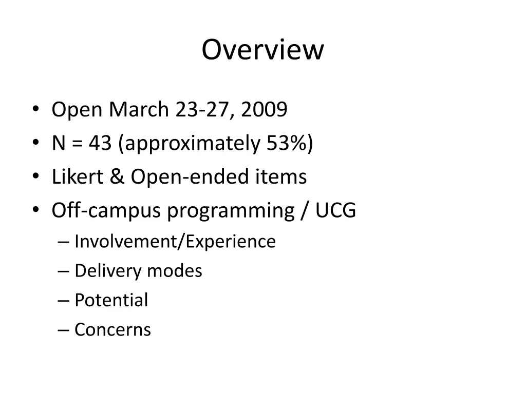 overview