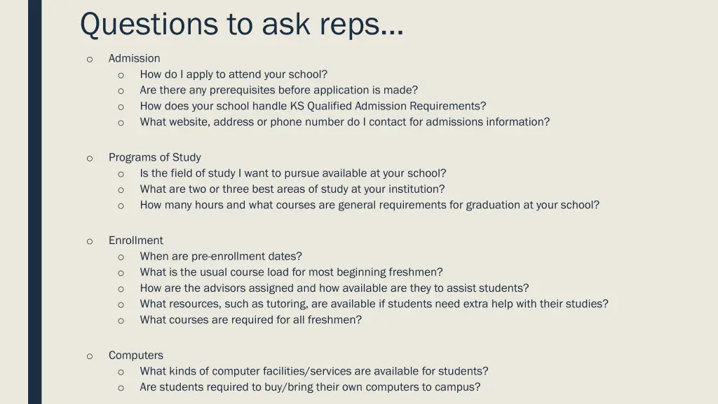 questions to ask reps