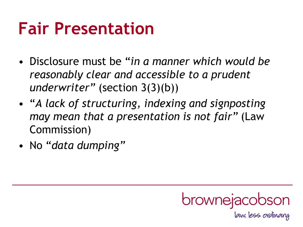 fair presentation