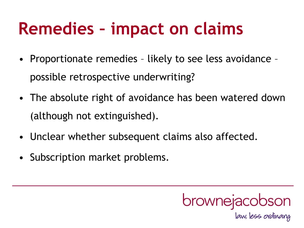 remedies impact on claims