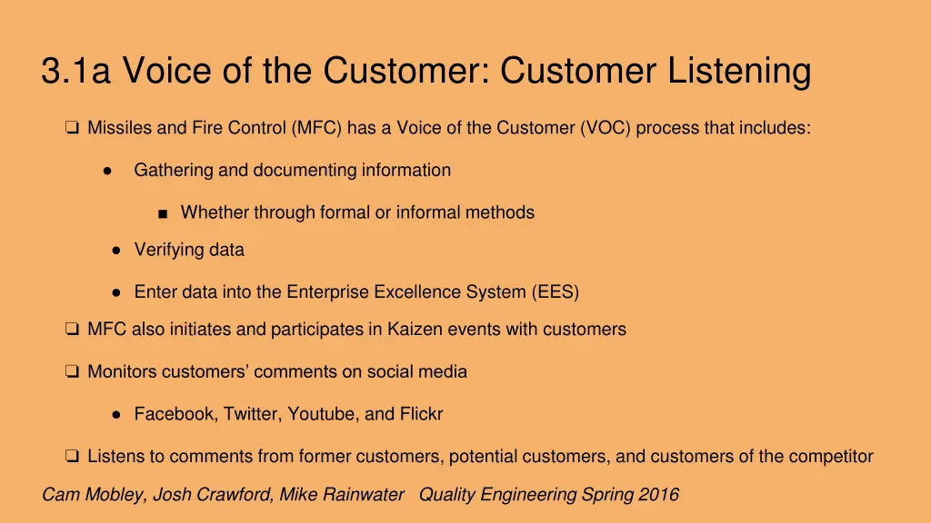 3 1a voice of the customer customer listening