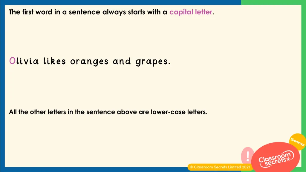 the first word in a sentence always starts with