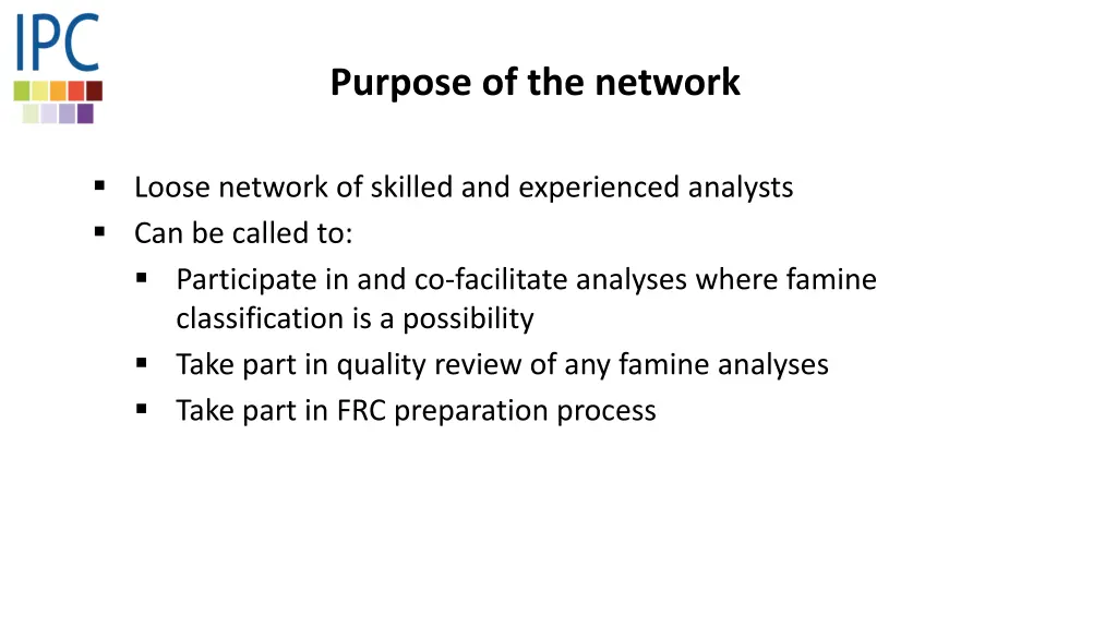 purpose of the network