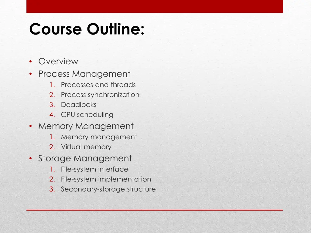course outline